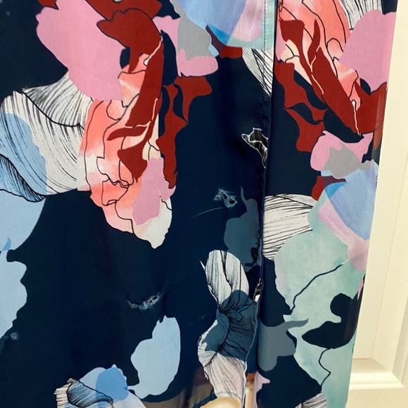 Beautiful abstract watercolour wrap chiffon long sleeve maxi dress - Picture 7 of 10